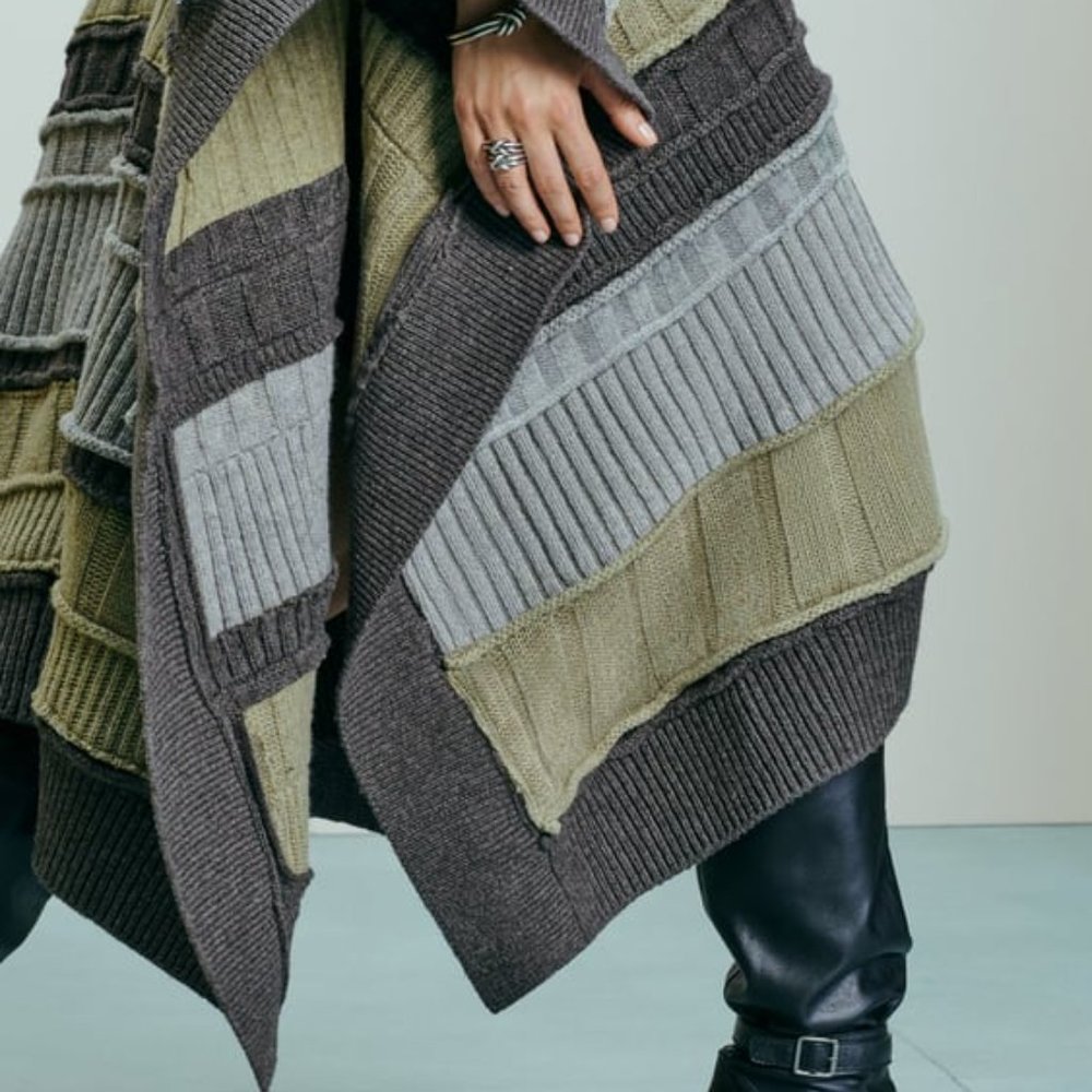 Zara Multicolor Knit Cape Jacket - Picture 3 of 7